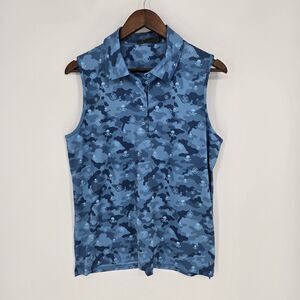 G/Fore Womens Icon Camo Skull Sleeveless Golf Polo XL